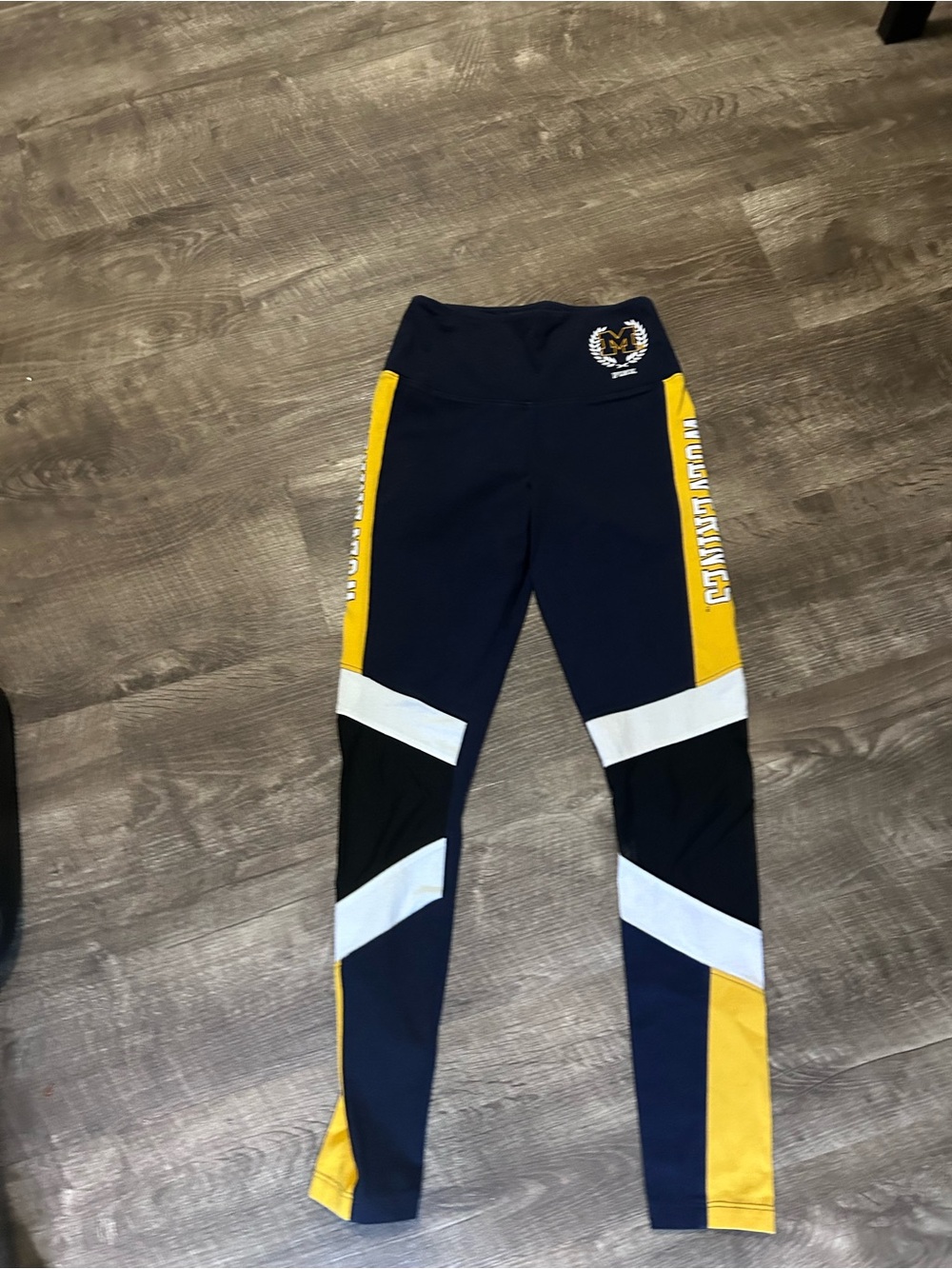 PINK Victoria's Secret Navy, Yellow & White Girls Athletic Leggings